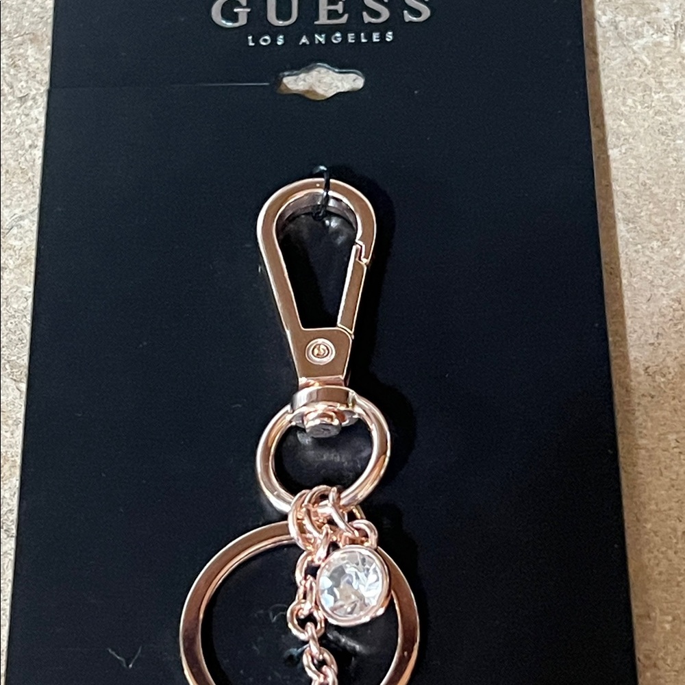 Guess Gold Heart Keychain with Crown Accent - Picture 6 of 6